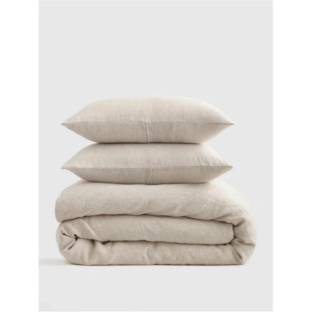 Quince European Linen Duvet Cover Set | Full/Queen | Natural Chambray